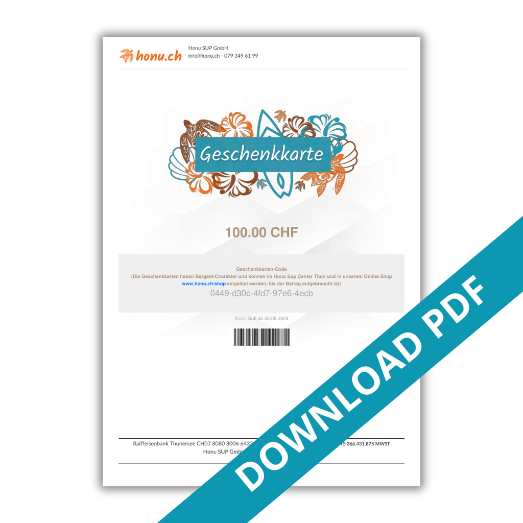 Geschenkkarte Download (25-150 CHF)