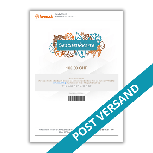 Geschenkkarte Versand (25 -150 CHF)