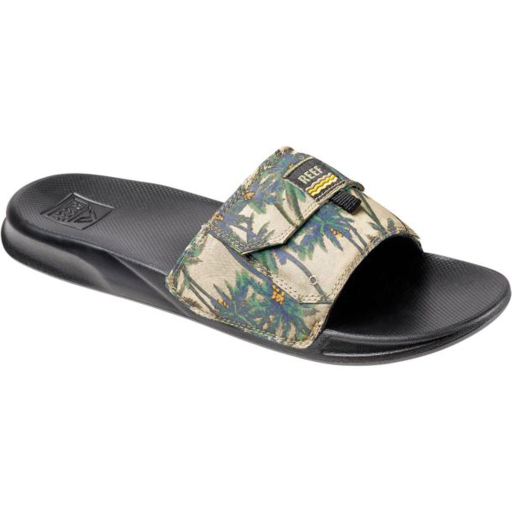 REEF STASH SLIDE GUYS SANDALS TAN PALM REEF STASH SLIDE